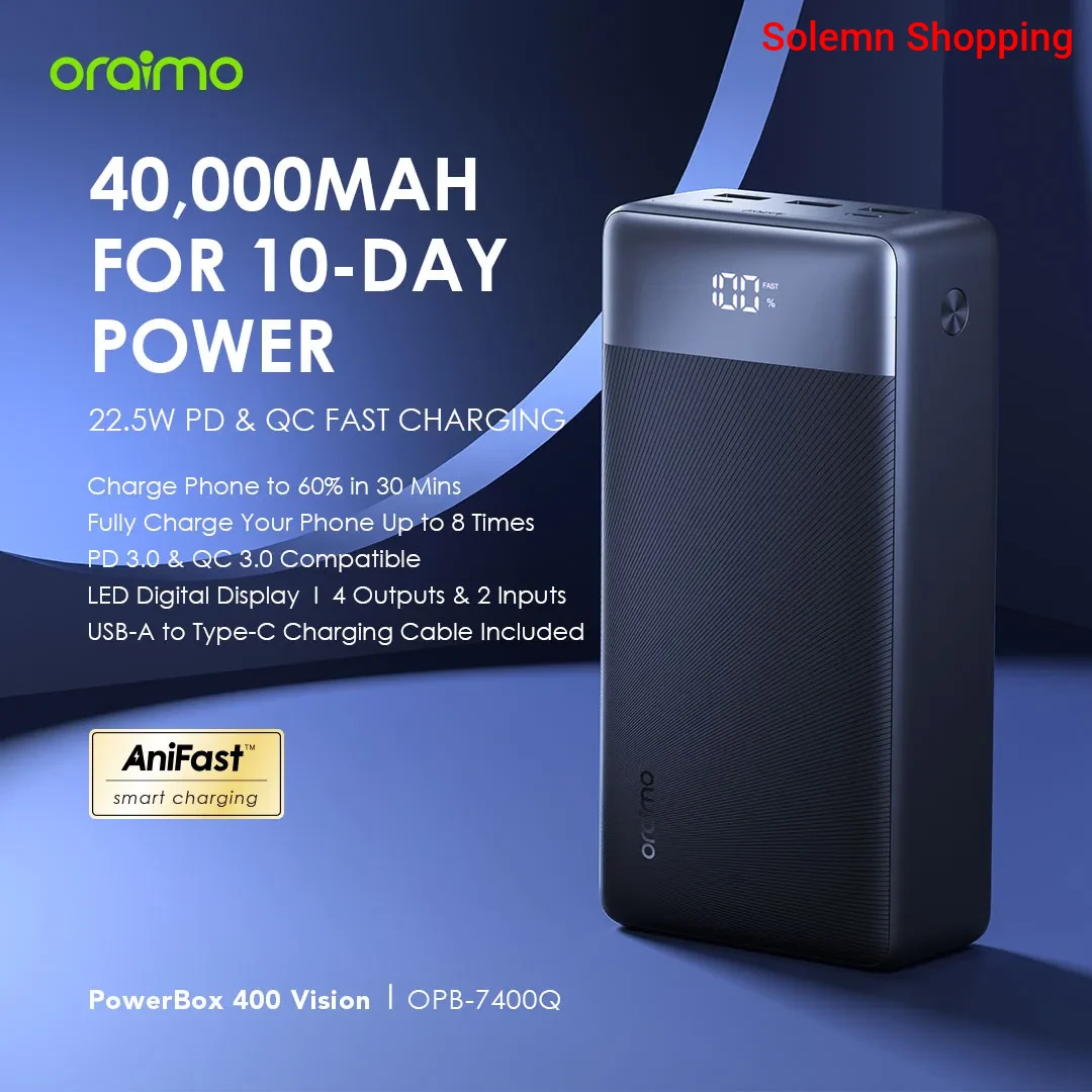 Oraimo PowerBox 400 Vision 40000mAh 22.5W Power Bank